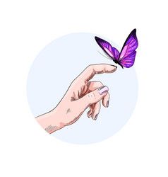 Butterfly Hand Drawing, Butterflys Flying Drawings, Butterfly On Finger Pose, Hand And Butterfly Drawing, Butterfly On Hand Drawing, Hand Holding Butterfly, Girl With Butterfly Drawing, Butterfly On Finger, Butterfly On Hand