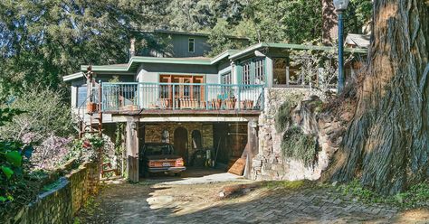 Whimsical Berkeley Hills home seeks $985K Berkeley Hills, Berkeley Homes, Brick Tiles, House On A Hill, Sale House, Cabin, House Styles, Architecture, Home Decor