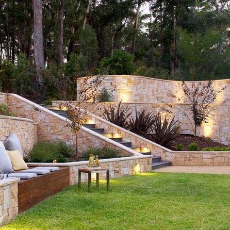 Backyard Hill Landscaping, Hill Landscaping, Sloped Backyard Landscaping, Sloped Yard, Hillside Garden, Landscaping Retaining Walls, Sloped Backyard, Tiered Garden, Hillside Landscaping