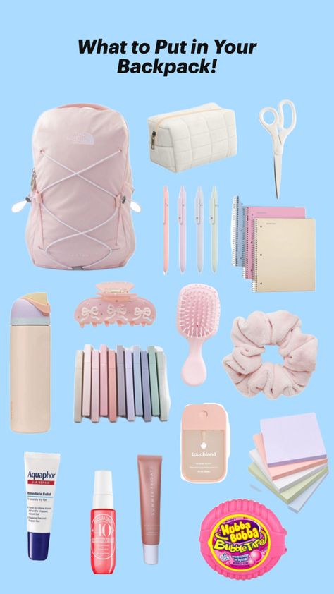 # schoolsupplies#aesthetic#backpack Aesthetic Backpack, School Backpack, Clean Girl, School Backpacks, Girl Room, This Year, Back To School, Lips, Repair