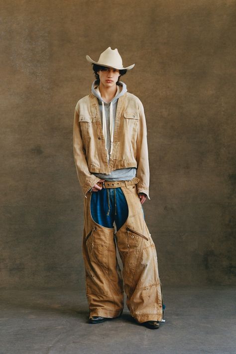 Cowboy Ethics, Western Runway, White Tie Dress, Cowboy Men, Cowboy Pants, Modern Cowboy, Cowboy Aesthetic, Greg Lauren, Country Cowboy