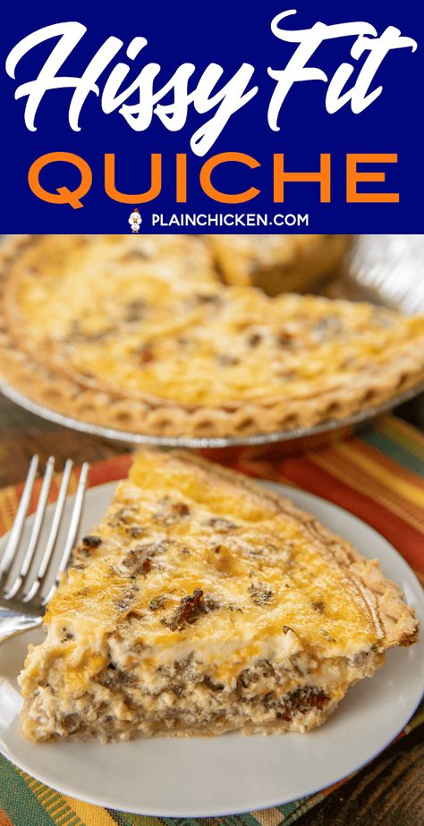 Quiche Brunch, Sausage Quiche Recipes, Velveeta Recipes, Sausage Quiche, Breakfast Quiche Recipes, Muenster Cheese, Quiche Recipes Easy, Hissy Fit, Breakfast Quiche