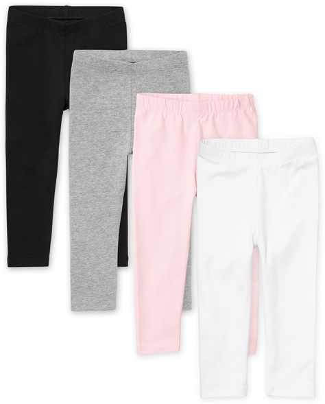 PRICES MAY VARY. 94% Cotton, 6% Spandex Imported Pull On closure Machine Wash LEGGINGS — An easy everyday style with a full length design FABRIC — Made of 94% cotton/6% spandex jersey CLOSURE — Pull-on elasticized waistband MULTIPACK — 4-pack of leggings makes getting dressed fun and easy! THE CHILDREN'S PLACE — We offer a huge selection of kid's clothing! Shop us for jeans, shorts, leggings, chinos, polo shirts, dresses, pajamas, and accessories. Toddler Girls Leggings, Toddler Leggings, Girls Leotards, Getting Dressed, Baby Leggings, Knit Leggings, Baby And Toddler, Leggings Kids