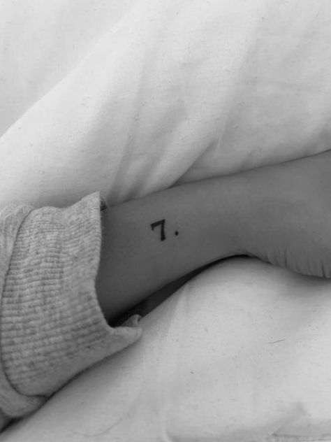 Number 7 Tattoo, Seven Tattoo, 27 Tattoo, Bts Tattoo, 7 Tattoo, Tato Henna, Army Tattoos, Number Tattoos, Small Meaningful Tattoos