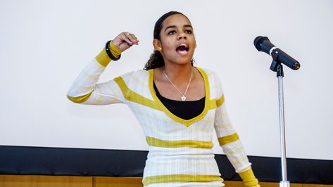 Encouraging young women of color to express their experiences creatively through spoken word can empower them. Slam Poetry Prompts, Poetry Tips, Word Poetry, School Assembly, Poetry Prompts, School Assemblies, Spoken Word Poetry, My Dream Board, Slam Poetry