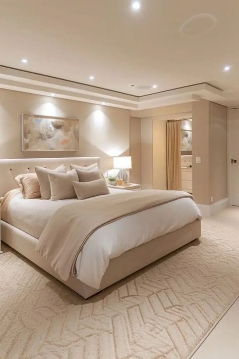 25 Modern Beige Bedroom Ideas for a Warm and Sophisticated Look Ideas For Teen Girls Bedroom, Modern Beige Bedroom, Bedroom Ideas Minimalist, Beige Bedroom Ideas, Royal Bedroom Design, Idea Bedroom, Royal Bedroom, Beige Room, Minimalist Bedroom Decor