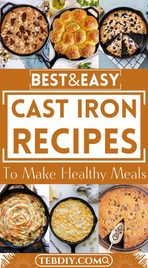 11 Best Cast Iron Recipes To Make Healthy Meals Cast Iron Skillet Quiche Recipes, Meals In Cast Iron Skillet, Cast Iron Pan Meals, 6 Inch Cast Iron Skillet Recipes, How To Use A Cast Iron Skillet, Cast Iron Dishes, Wood Stove Cooking Recipes, Enameled Cast Iron Recipes, Large Cast Iron Skillet Recipes