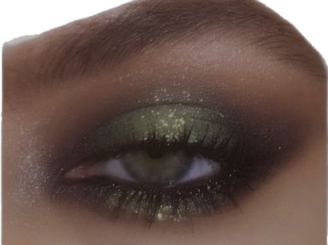 Asian Green Eyeshadow, Green And Black Prom Makeup, Glitter Green Makeup, Dark Forest Makeup, Green Emo Makeup, Enchanted Forest Prom Makeup, Alternative Prom Makeup, Dark Fairy Core Makeup, Alt Green Makeup