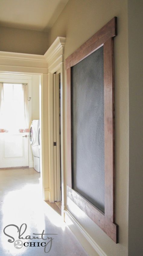 Framed Chalkboard Wall, Shanty 2 Chic, Board Wall, Diy Chalkboard, Framed Chalkboard, Deco Originale, Chalkboard Wall, Door Trim, Decoration Originale