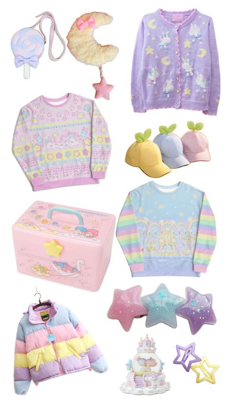 Pastel Core Outfits, Pastel Kidcore Outfits, Fairy Kei Outfit, Yume Kawaii Fashion, Decora Outfits, Kid Core Outfits, Woods Outfit, Pastel Kidcore, 80s Inspired Outfits