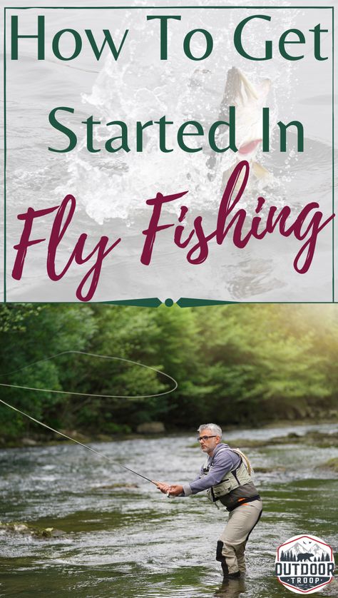 Fly fishing is a technique used for fishing that can be a little tricky (but fun!) to learn at first.  While you might want to jump right into all the details of fly fishing, the best way to get started is by learning the basics. Starting slow and working in each little bit of the process, will eventually help you to be a fly fishing pro! Click the link to get started!  #FlyFishing #OutdoorTroop #FlyFishingForBeginners #GettingStartedInFlyFishing #Fishing #BassFishing #TroutFishing Fly Fishing Knots, Fly Fishing For Beginners, Fishing Basics, Fishing For Beginners, Fly Fishing Flies Pattern, Fishing Photography, Fly Fishing Tips, Fly Fishing Gear, Fishing Techniques