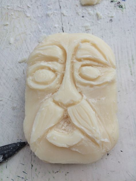 Soap carving - Sculpture Soap Sculpture, Carving Sculpture, Soap Carving, Carving Ideas, Abstract Faces, Classical Art, Medieval Art, Soap, Carving