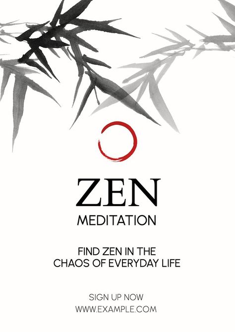 Zen meditation poster template | premium image by rawpixel.com / ton Meditation Poster, Bamboo Leaf, Watercolor Circles, Bamboo Leaves, Zen Meditation, Poster Ideas, Paper Frames, Best Templates, Cool Posters