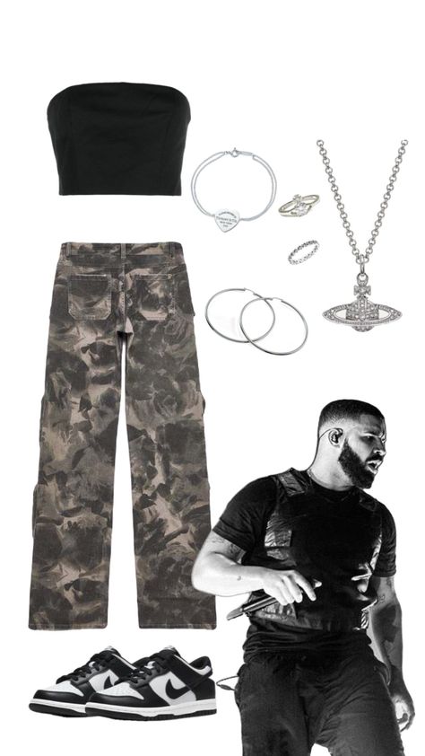 Drake concert fit‼️‼️ Drake Concert Fits 2023, Concert Drake Outfit, Drake Tour Outfit Ideas, Outfit Inspo For Drake Concert, Outfits For Drakes Concert, Concert Outfit Ideas Brent Faiyaz, A Boogie Wit Da Hoodie Concert Outfit Ideas, Drake Outfits Concert, Concert Outfits Drake