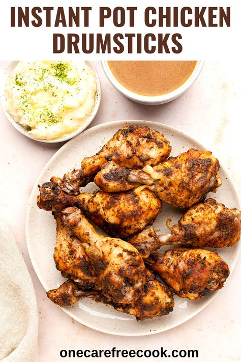 Instant Pot Chicken Drumsticks Instapot Drumsticks Recipe, Chicken Drumsticks With Gravy, Instant Pot Drumsticks, Drumsticks Instant Pot, Instant Pot Chicken Drumsticks, Ip Chicken, Pressure Cooking Chicken, Demon Pictures, Chicken Tray Bake