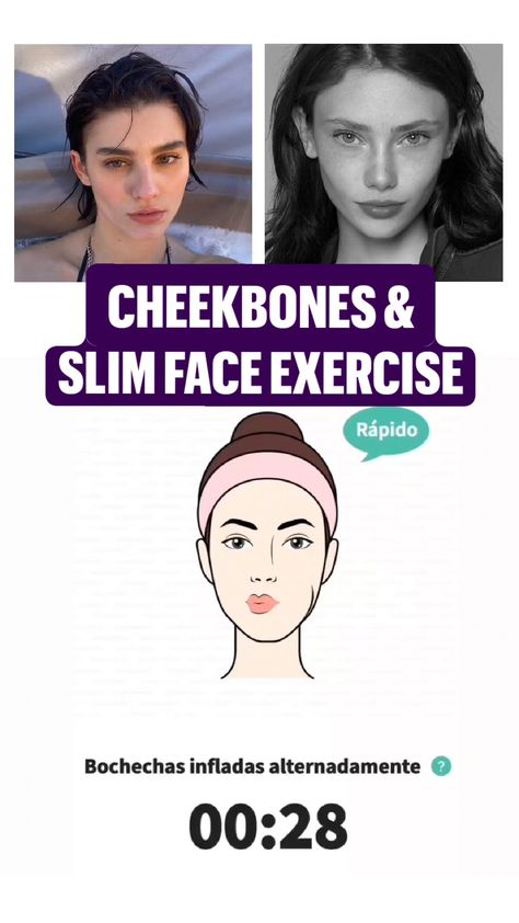 How to get a slim face with cheekbones and face exercises to slim face includes exercises for face shape jawline exercise for women and face fat loss exercise (VISIT) SelfFit for more weight loss tips #beautytips #glowuptips #facethinningexercises #cheekbonesexercise #beautyhacks How Lose Face Fat Chubby Cheeks Woman, How To Slim The Face, Exercise Slim Face, Defined Face Exercises, Loosing Face Fat Exercise, Exercise To Get Jawline, Cheekbone Workout, Smaller Cheeks Exercise, How To Face Massage