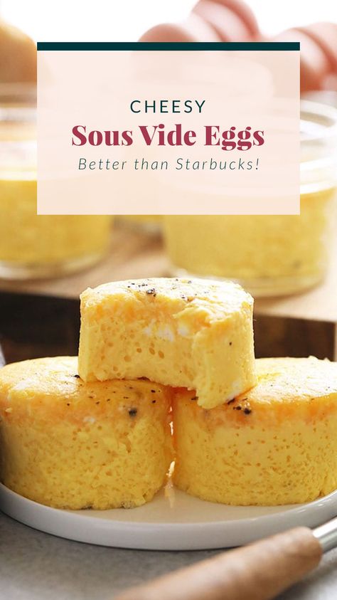 Sous Vide Recipes Eggs, Sous Vide Eggs, Sous Vide Egg Bites, Starbucks Sous Vide Eggs, Starbucks Egg Bites, Sous Vide Egg, Fit Foodie Finds, Egg Bites Recipe, Sous Vide Recipes