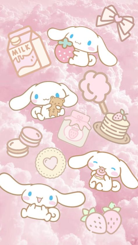 #cinnamoroll #aestheticmoodboard #strawberry Cinnamon My Melody, Hello Kitty Wallpaper Cinnamoroll, Cinnamon Roll And My Melody, Hello Kitty Cinnamon Roll, Wallpaper Cinnamoroll, Cinnamoroll Strawberry, Cinnamoroll Cake, Cinnamon Roll Sanrio, Aesthetic Cinnamoroll