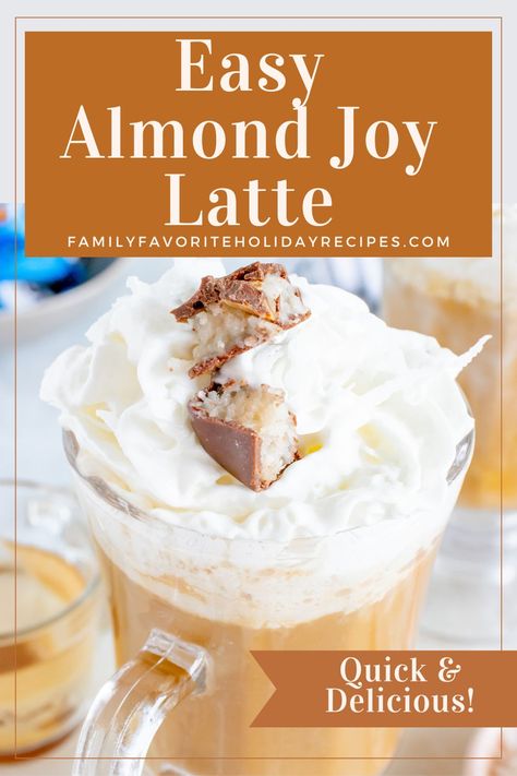 Learn how to make your own Almond Joy latte for a specialty coffee treat at home! Homemade Almond Joy, Coffee Recipes Hot, Homemade Latte, Almond Milk Latte, Specialty Coffee Drinks, Espresso Recipes, Coffee Recipes Starbucks, Coconut Syrup, Coffee Treats