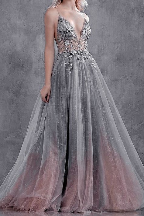 Pink And Grey Prom Dress, Greek Prom Dress, Ethereal Gown Fairytale, Gray Ball Gown, Mystic Wedding, Debut Gowns, Matric Dress, Ethereal Gown, Matric Dance Dresses