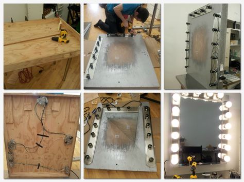 Vanity Mirror DIY -Might have to have my husband make this for me when he's home. Build Your Own Vanity, Diy Makeup Mirror, Makeup Vanity Mirror With Lights, Diy Vanity Mirror, Makeup Vanities, Vanity Mirror With Lights, Diy Makeup Vanity, Lights Diy, Makeup Station