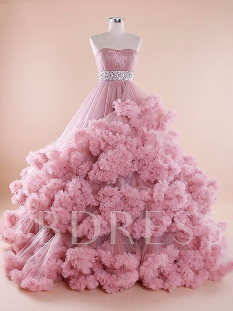 Tiered Wedding Dress, Kain Tile, Tulle Ruffles, 파티 드레스, Gaun Fashion, Bridal Ball Gown, Prom Ball Gown, Fantasy Gowns, Cute Prom Dresses