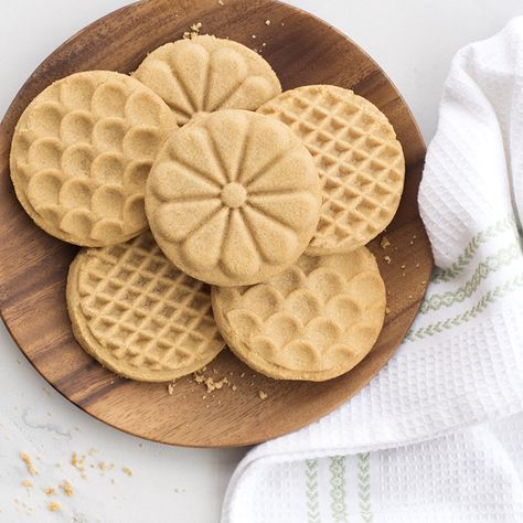 Nordicware Recipes! Cookie Stamp Cookies Recipe, Stamped Cookies Recipe, Stamped Peanut Butter Cookies, Nordicware Recipes, Decorating Biscuits, Shortbread Cookies Stamped, Molded Cookies, Nordic Recipes, Stamp Cookies