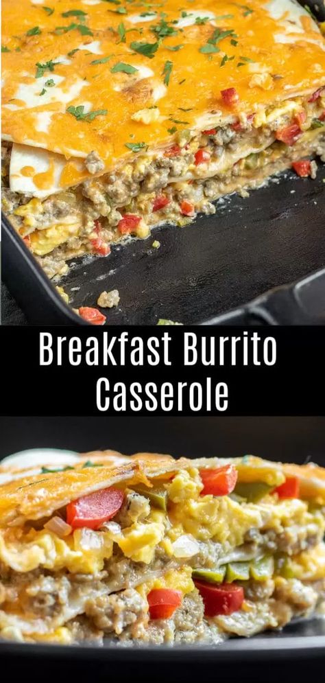 Breakfast Casserole Sausage Cream Cheese, Cream Cheese Peppers, Breakfast Burrito Casserole, Casserole For A Crowd, Burrito Breakfast, Soft Tortillas, Sausage Cream Cheese, Casserole Breakfast, Easy Breakfast Casserole