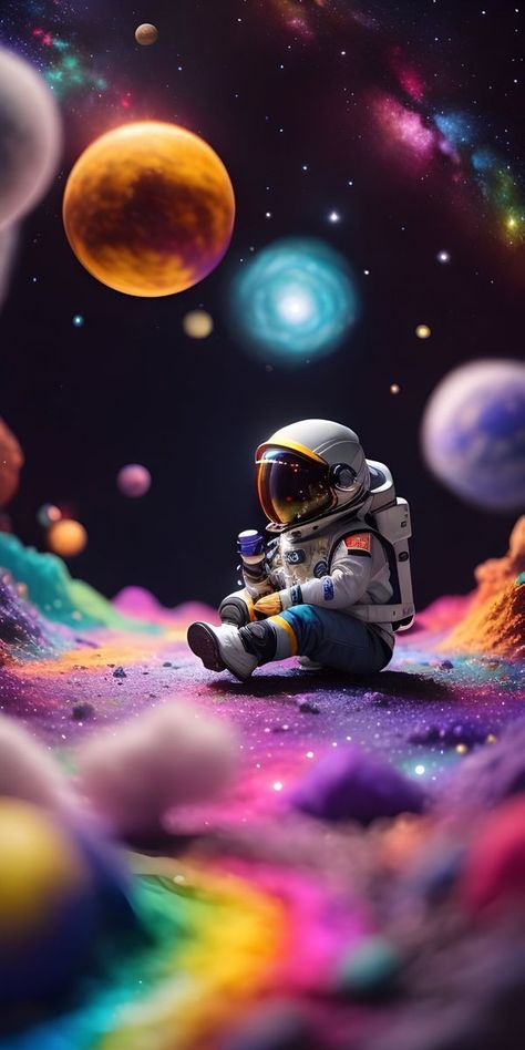 Colorful Astronaut Wallpaper, Astronauts Aesthetic, Space Wallpaper Galaxies, Arch Stretches, Space Galaxy Wallpaper, Astronaut Aesthetic, Colorful Arch, Galaxia Wallpaper, Solar System Wallpaper