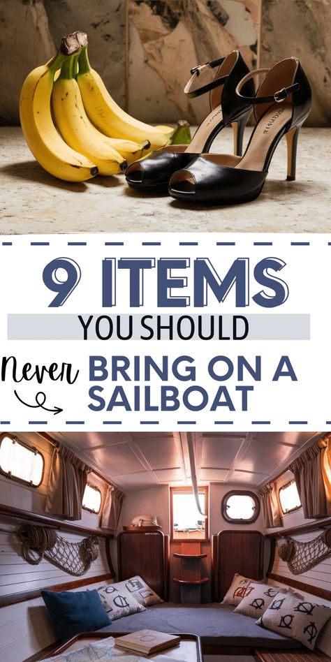 Our list of things you "shouldn't" bring on a sailboat runs from practical to superstitious to downright silly. Sailboat Head Ideas, Sailboat Living Boat Life, Sailboat Hacks, Small Boat Interior Ideas, Small Sailboat Interior, Small Yacht Interior, Sailboat Interior Ideas, Sailboat Restoration, Boat Organization