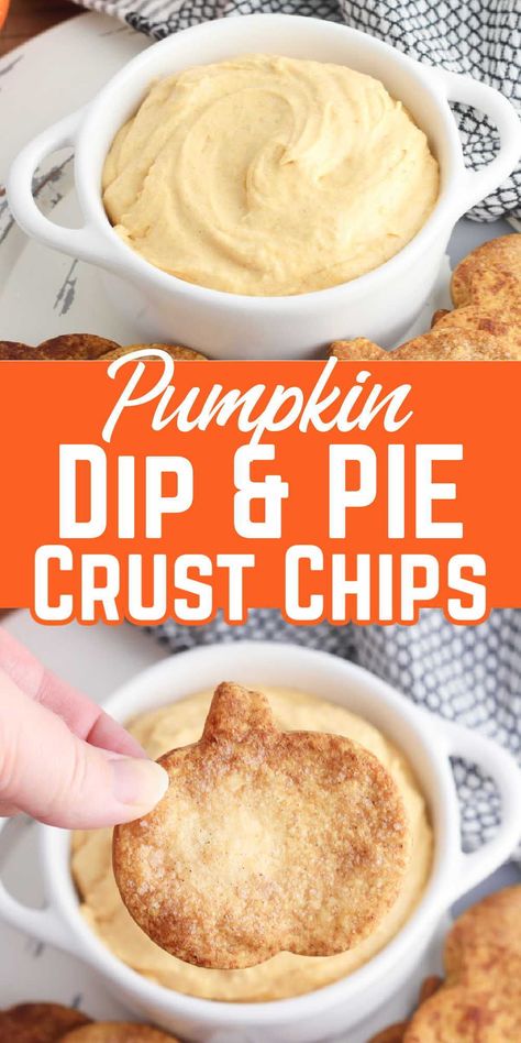 This pumpkin fluff dip is made from Cool Whip as well as cream cheese. it is the perfect no bake dessert or appetizer for a Fall party such as Halloween or Thanksgiving. Pie Crust Chips With Cinnamon Dip, Pumpkin Pie Dip With Cinnamon Chips, Pumpkin Pie Dip With Pie Crust Chips, Pie Crust Cookies And Dip, Pumpkin Dip With Ginger Snaps, Pumpkin Pie Dip With Cool Whip, Halloween Chips And Dip Ideas, Fall Trinkets, Pie Crust Cookies Easy