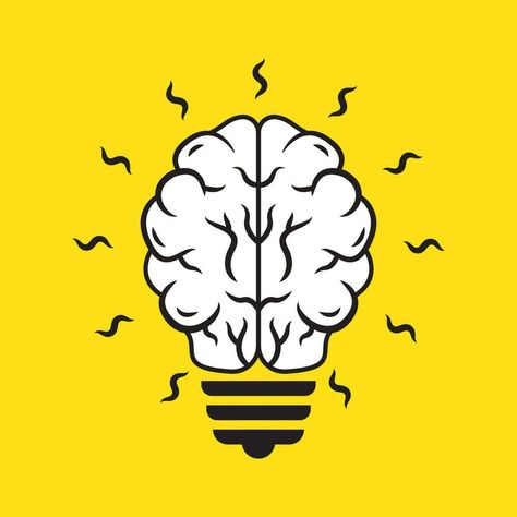 idea light bulb creative thinking concept  yellow brain icon design illustration vector Brain Logo Design Creative, Brain Logo Design, Mobile Code, Brain Icon, Brain Illustration, Brain Logo, Cityscape Photos, Logo Banners, Heart With Arrow