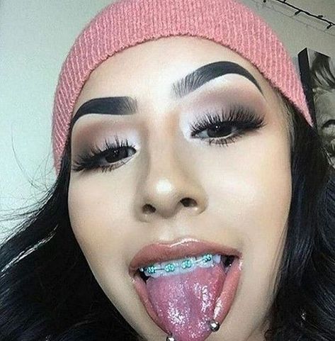 Snake Eyes Tongue Piercing, Snake Eyes Piercing, Snake Bite Piercing, Cute Braces, Eye Piercing, Brace Face, Snake Bite, Snakebites, Smiley Piercing