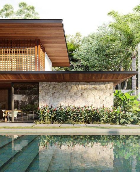 Inspiring Architecture, Slope House, Modern Tropical House, Tropical House Design, Grosvenor House, Nosara, Tropical Architecture, Casa Country, Tropical House