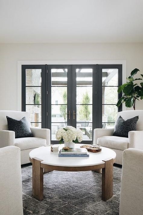 White Accent Chair, Sitting Room Design, Stone Coffee Table, Hearth Room, Transitional Living Rooms, White Living Room, Modern Coastal, Lounge Room, Formal Living Rooms