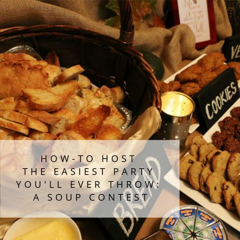 How-To Host the Easiest Party You'll Ever Throw: A Soup Contest Soup Contest Party, Soup Competition Party, Cook Off Competition Ideas, Soup Cook Off Party Ideas, Soup Party, Soup Party Ideas, Chili Contest, Easy Kids Party, Souper Bowl