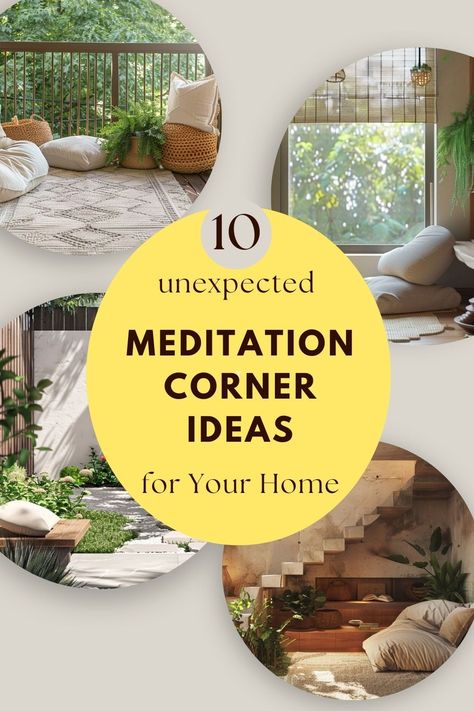 Are you on the hunt for a cozy spot to unwind and meditate, but can't seem to find the right fit? Take a stroll through these unexpected meditation corner ideas and discover the hidden treasures awaiting your peaceful retreat. Zen Reading Corner, Zen Office Space Meditation Rooms, Meditation Decor Ideas, Personal Yoga Room, Corner Alter Ideas, Boho Yoga Room Meditation Space, Yoga Corner At Home Ideas, Luxury Meditation Room, Mediation Room Aesthetic