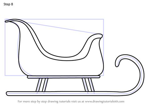 Learn How to Draw Santa Sleigh (Christmas) Step by Step : Drawing Tutorials Santa Sled Drawing, Santa's Sleigh Drawing, Santa Sleigh Drawing, Sleigh Drawing, Easy Santa Drawing, Draw Santa, Drawing Sites, How To Draw Santa, Sleigh Christmas