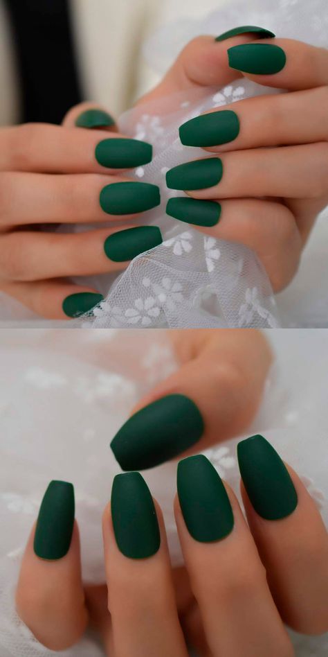 Emerald Nails, Unghie Sfumate, Green Acrylic Nails, Nagel Tips, Homecoming Nails Acrylic, Green Nail, Homecoming Nails, Prom Nails, Christmas Nail