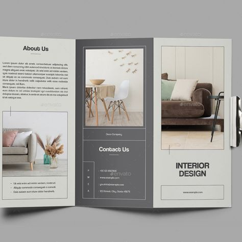 Interior Design Trifold Brochure Services Brochure Design, Interior Designer Brochure, Architecture Leaflet, Interior Brochure Design, Interior Design Brochure, Inteior Design, Interior Brochures, Coffee Poster Design, Brochure Trifold