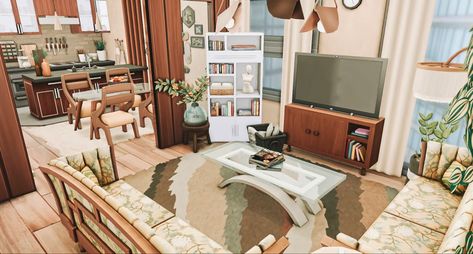 Sims4 Apartment, Fancy Apartment, Living Room Sims 4, San Myshuno, Sims 4 Speed Build, Sims Builds, Sims 4 House Building, Open Me, Sims Ideas