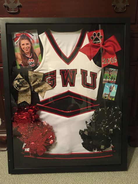 T Shirt Shadow Box Ideas, Senior Cheer Shadow Box Ideas, Cheerleader Shadow Box Ideas, Cheer Bow Shadow Box Ideas, Senior Shadow Box Ideas, Cheer Uniform Shadow Box Ideas, Cheer Shadow Box Ideas, Cheer Uniform Shadow Box, Senior Cheer Banners