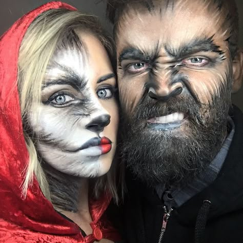 Wolf Makeup Man, Wolf Costume Makeup, Last Minute Halloween Party, Werewolf Makeup, Halloween Party Makeup, Wolf Makeup, Cosplay Plus Size, Zombie Halloween Makeup, Creative Halloween Makeup