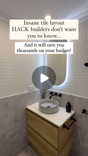 The Bathroom Guide on Instagram: "Tile layout hack! ⬇️

💾 SAVE this for later & FOLLOW for more @bathroomguide_

This hack is becoming very popular amongst savvy renovators! And we’re not here to gate-keep 💅 

Tiling layouts can be not only difficult to decide, but also costly if not executed correctly, so let’s talk about a simple budget hack that is often over looked…

Half wall tile designs! 🔥💸

Why? In the pursuit of achieving that wow-factor feature tile wall, people generally tend to tile the full walls floor to ceiling in a feature mosaic tile.

Not only can this be costly to tile in labour, but it is just as costly to supply as well. 

But with this hack, you can get the most out of your chosen feature tile along with adding more depth to your overall design. Here’s how…

👉 ch Tile On Tile Bathroom, Bathroom Floor Tile Up Wall, Tiling Behind Toilet, Half Tiled Bathroom, Feature Tile Wall, Half Tiled Bathroom Walls, Under Stairs Bathroom, Tile Wall Bathroom, Ensuite Tiles