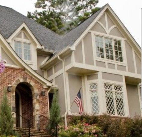 Tudor Makeover Exterior, Bavarian House Exterior, Tutor Style Home Exterior, Tudor Style Homes Exterior Color Schemes, Updated Tudor Exterior, Small Tudor Style Homes, Tudor Exterior Paint, Tutor Style Homes, Tudor Exterior