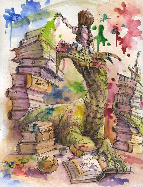 rosewong:    nebulafire:    If you don’t grow up by middle age,you don’t have to.  - James Gurney Fantasy Magic, Art Et Illustration, Art And Illustration, A Dragon, Dragon Art, I Love Books, A Drawing, Art Plastique, Mythical Creatures