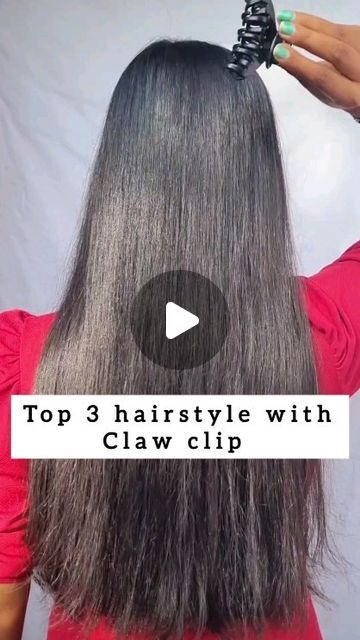 Four Head Hairstyles, Long Hair Simple Styles, 3 Ponytail Hairstyle, Fancy Hairstyles For Medium Hair, Ponytail Claw Clip, Claw Clip Hairstyle, Clip Hairstyle, Pony Hairstyles, Ponytail Hairstyle