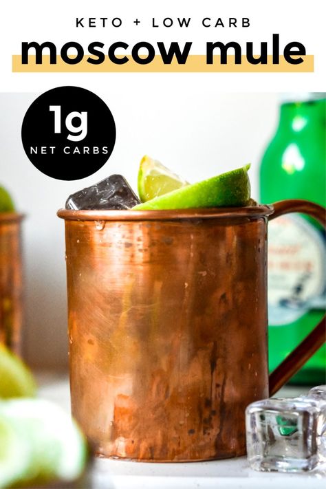 *NEW* Need a festive, low carb effervescent cocktail? Look no further than my keto Moscow Mule! A no frills, refreshing, 3 ingredients, inexpensive cocktail to whip up today! #ketomoscowmule #moscowmule #lowcarbmoscowmule #keto #lowcarb Moscow Mules, Keto Moscow Mule, Keto Friendly Cocktails, Keto Old Fashioned Cocktail, Low Carb Vodka Cocktails, Low Carb Beverages Cocktails, Keto Drinks, Healthy Moscow Mule, Titos Vodka Drinks Keto