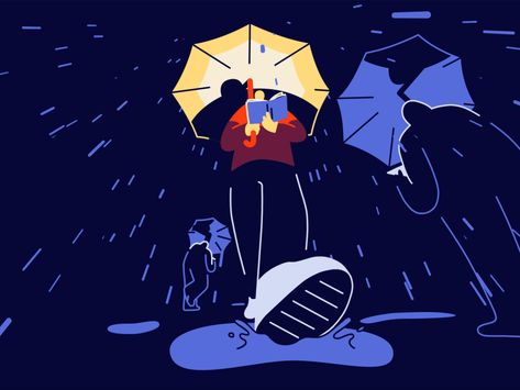 Weekly Design Inspiration #153 Walking Anime, Phone Gif, Rain Animation, Cartoon Gif, Arte 8 Bits, Frame By Frame Animation, Shine A Light, Motion Graphics Inspiration, Motion Design Video