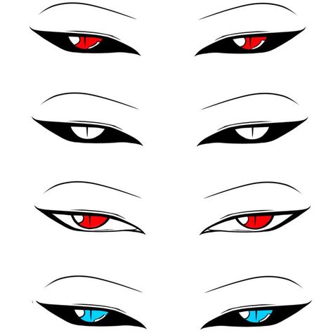 Anime Demon Eyes Drawing, Demon Eyes Drawing, Vampire Eyes, Male Vampire, Demon Eyes, Eye Drawing Tutorials, Devil Eye, Anime Eye Drawing, Angel Eyes